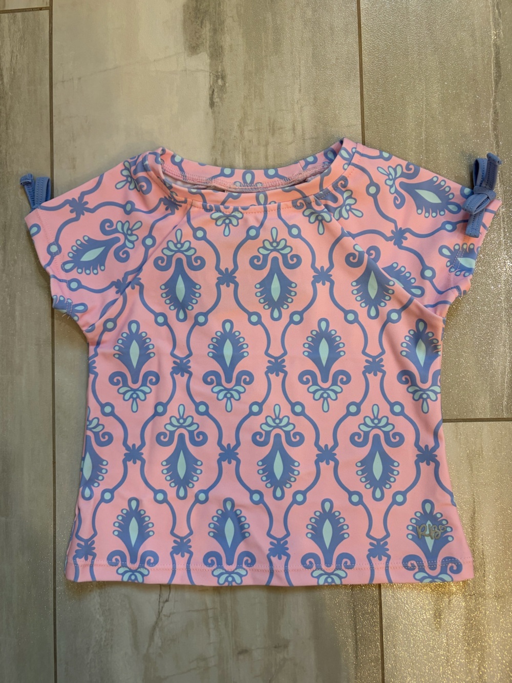 NWT RuffleButts Colorful Pink Fairytale Jewels Active Short Sleeve Shirt Girl 2T
